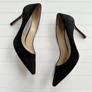 Jimmy Choo Romy Pump Suede Leather Black 85 mm